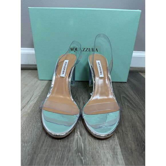 AQUAZZURA So Nude 105 PVC slingback sandals Size 40(10) $750 - Picture 7 of 16